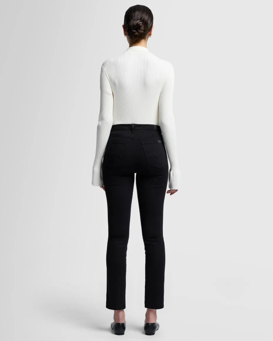 Slim Illusion High Rise Kimmie Straight in Rinsed Black