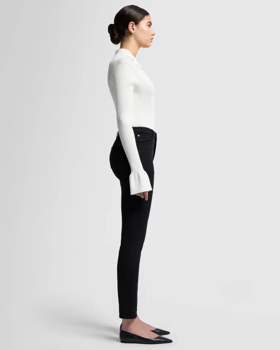 Slim Illusion High Rise Kimmie Straight in Rinsed Black