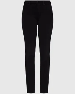 Slim Illusion High Rise Kimmie Straight in Rinsed Black