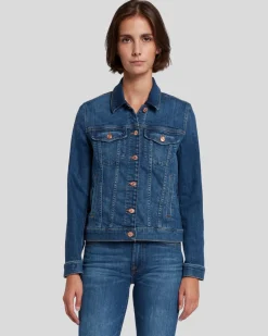 Slim Illusion Modern Trucker Jacket In Highline