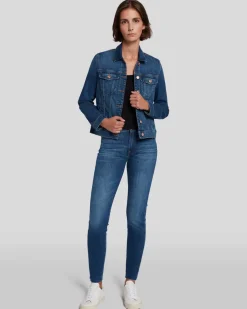 Slim Illusion Modern Trucker Jacket In Highline