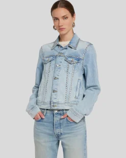 Studded Trucker Jacket in Pricila