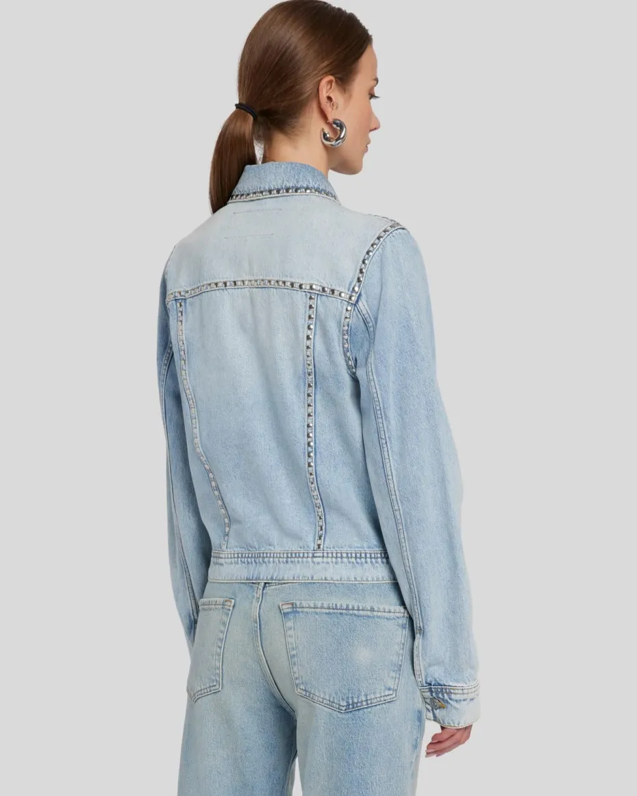 Studded Trucker Jacket in Pricila