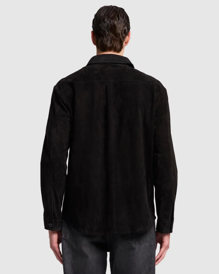 Suede Overshirt in Black