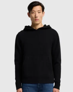 Thick Cashmere Hoodie in Black