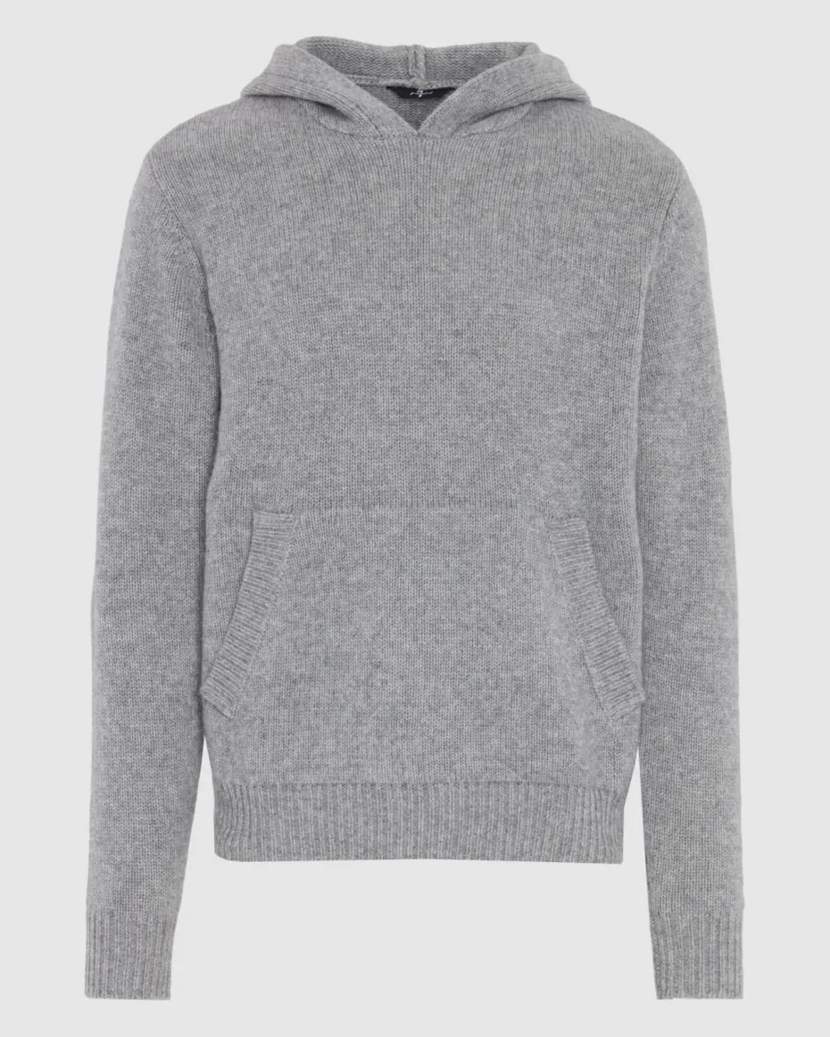 Thick Cashmere Hoodie in Black
