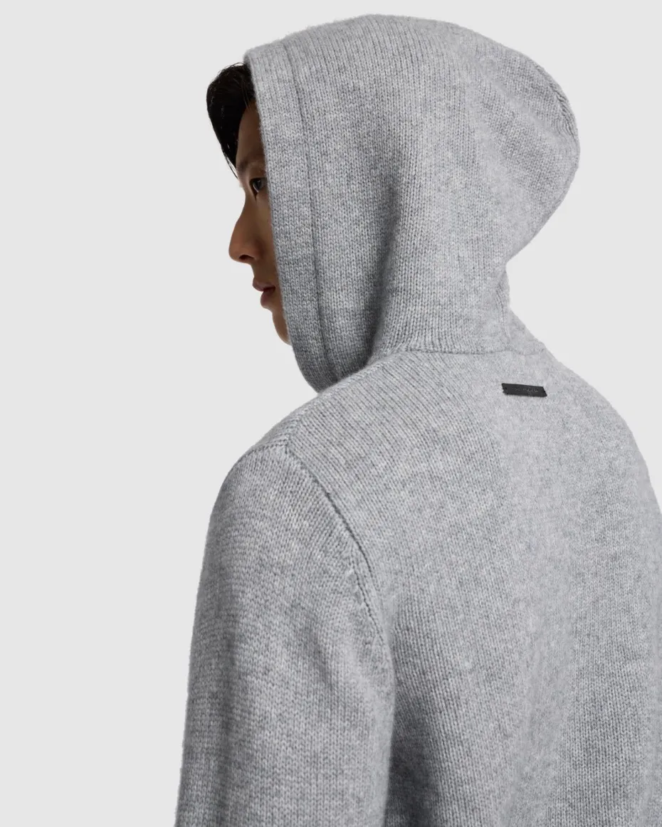 Thick Cashmere Hoodie in Black