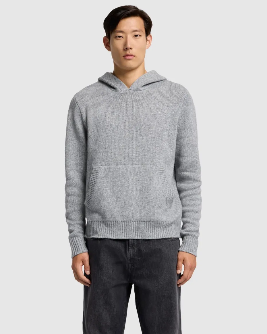 Thick Cashmere Hoodie in Black