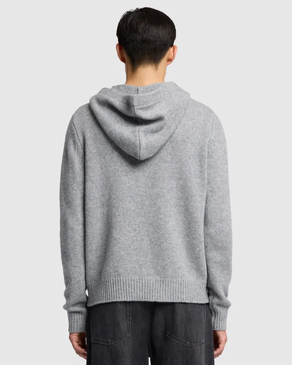 Thick Cashmere Hoodie in Black