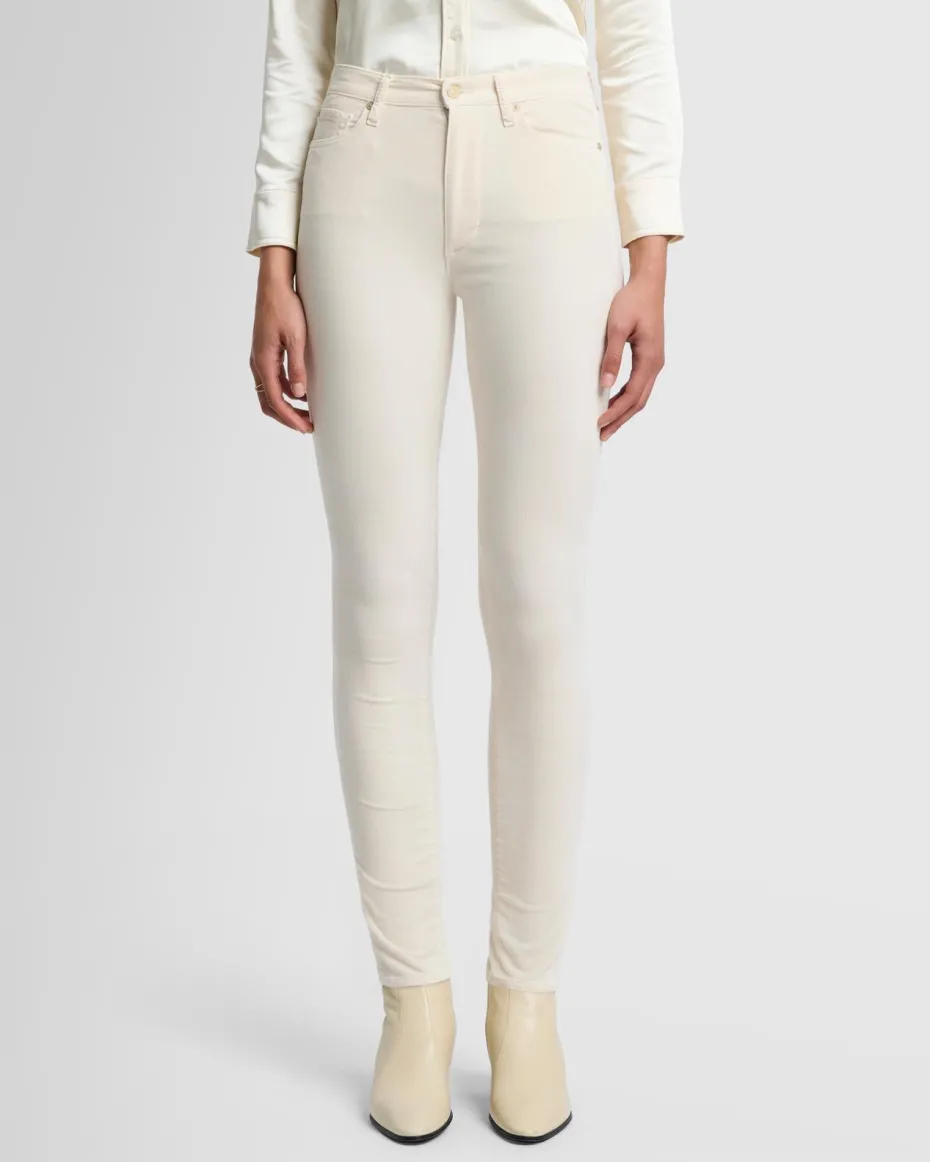 Velvet High Waist Skinny in Eggshell