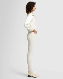 Velvet High Waist Skinny in Eggshell