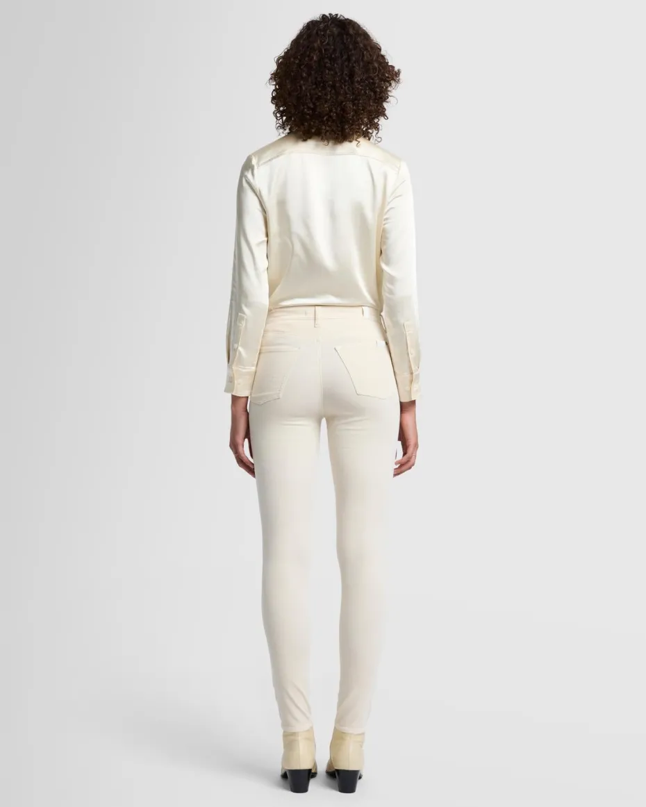 Velvet High Waist Skinny in Eggshell