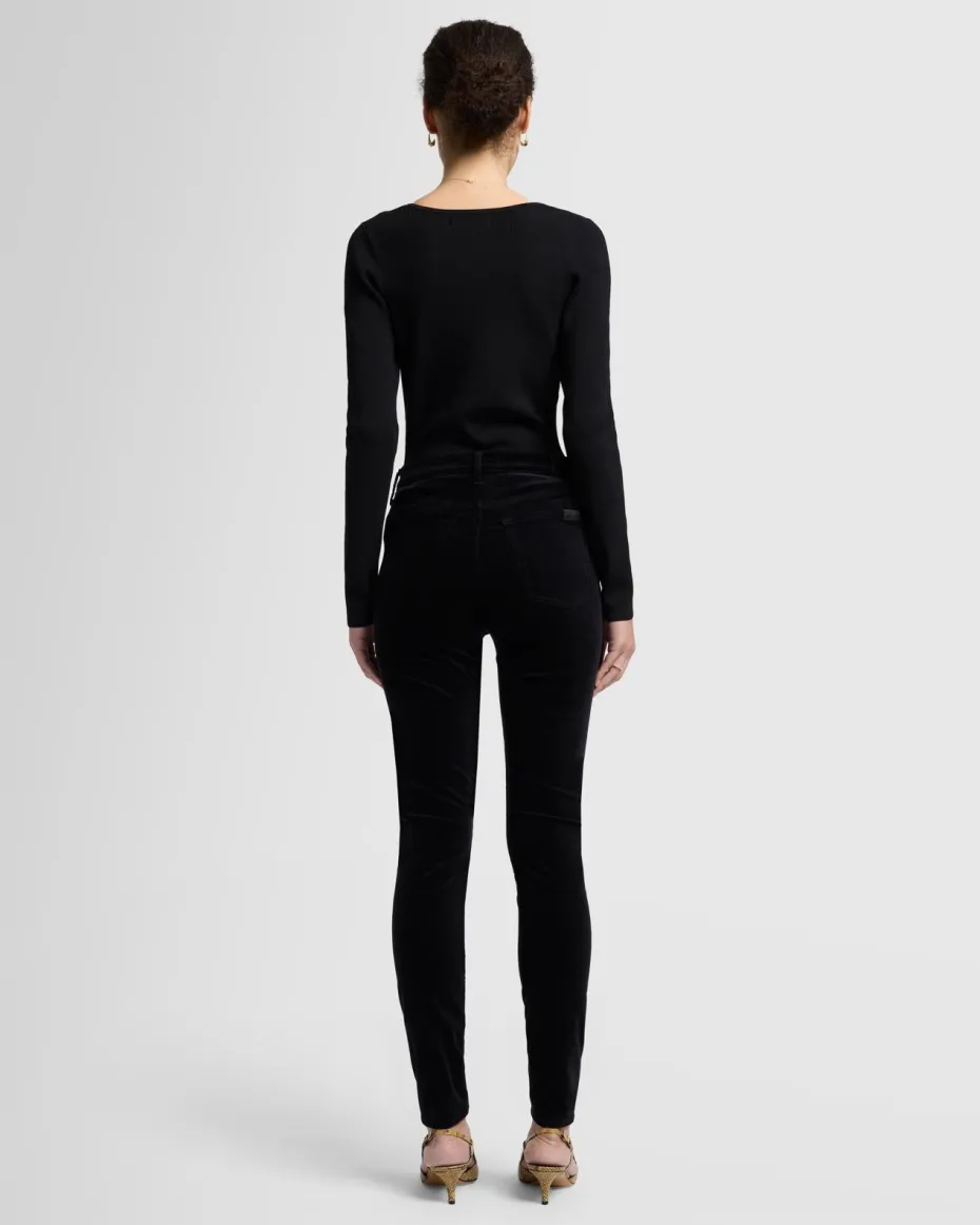 Velvet High Waist Skinny in Eggshell
