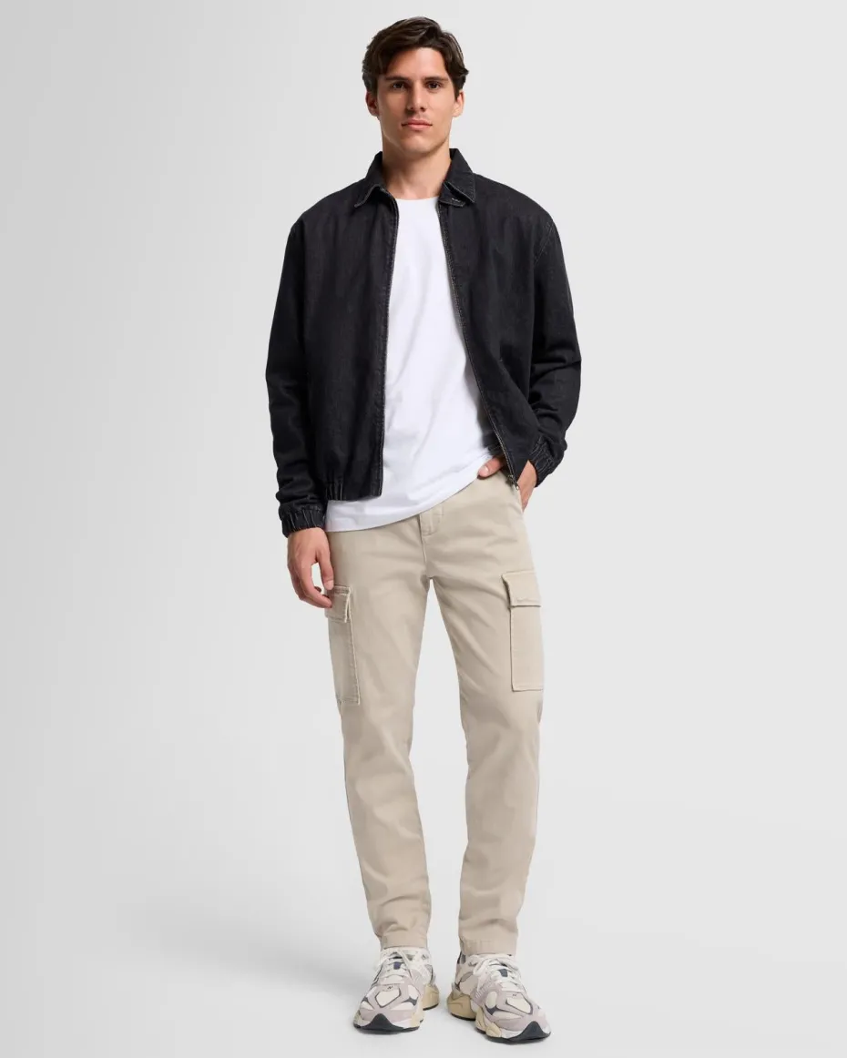 Warm Twill Cargo Jogger in Alabaster