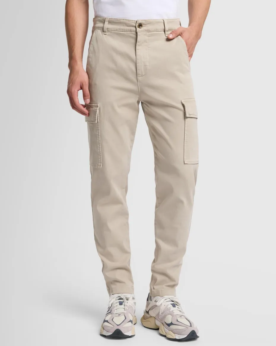 Warm Twill Cargo Jogger in Alabaster