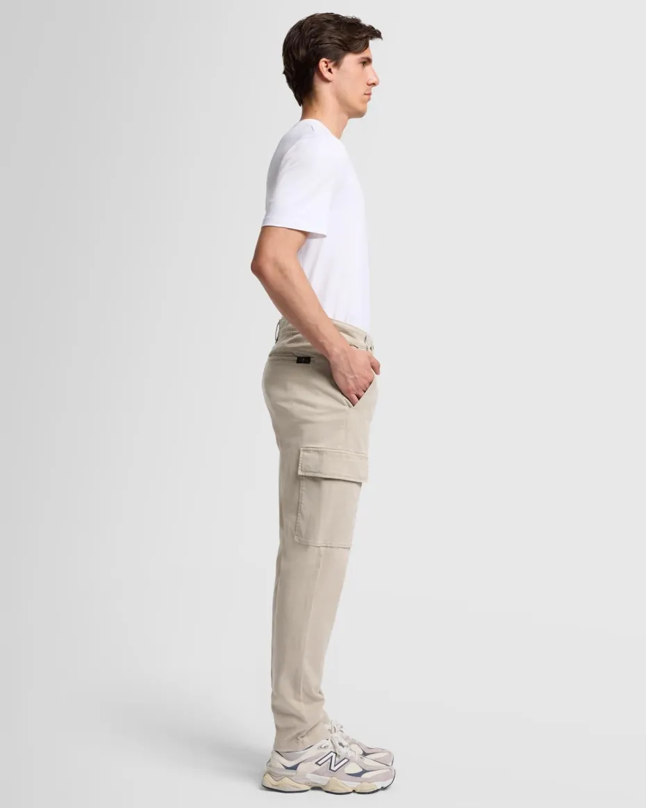 Warm Twill Cargo Jogger in Alabaster