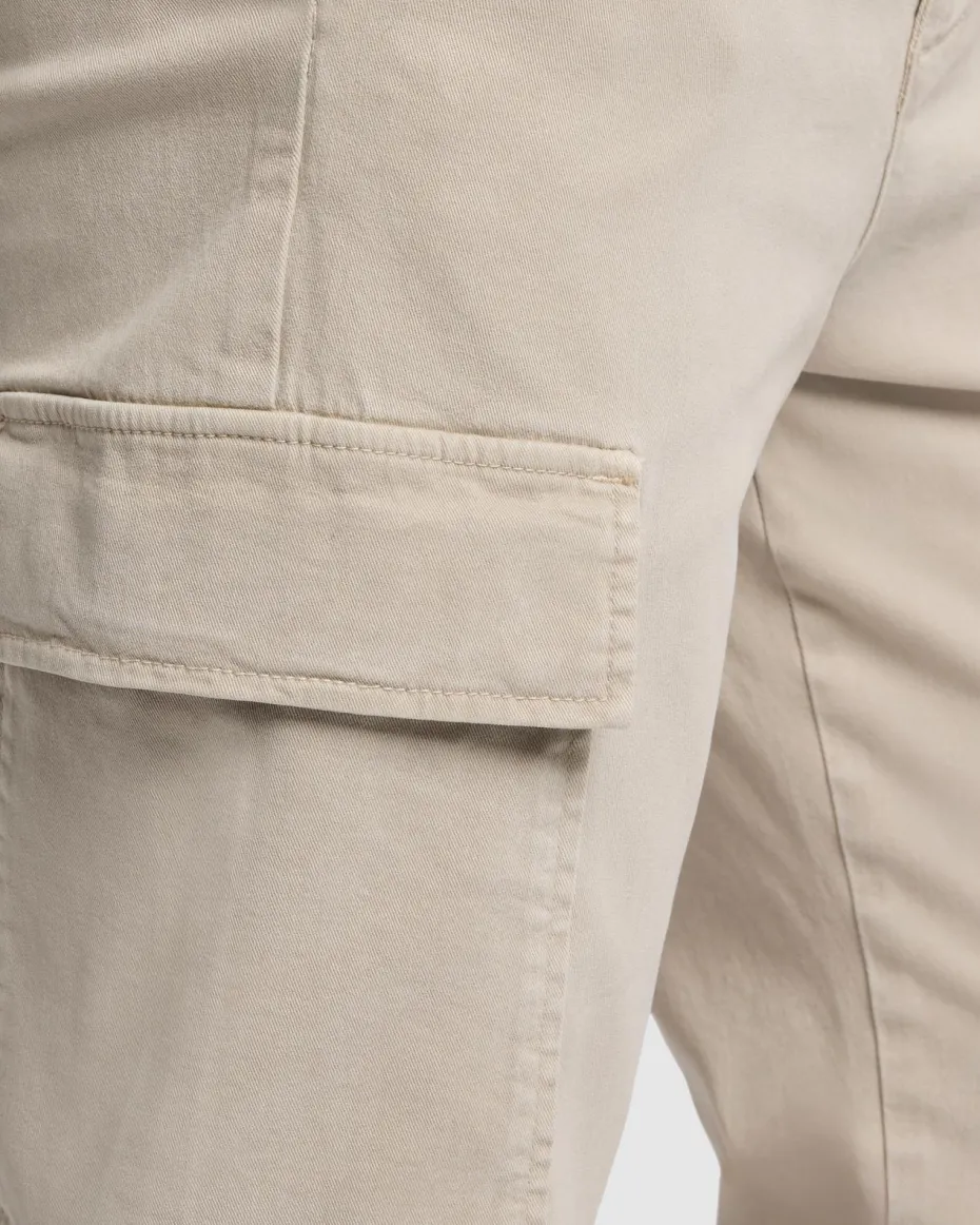 Warm Twill Cargo Jogger in Alabaster