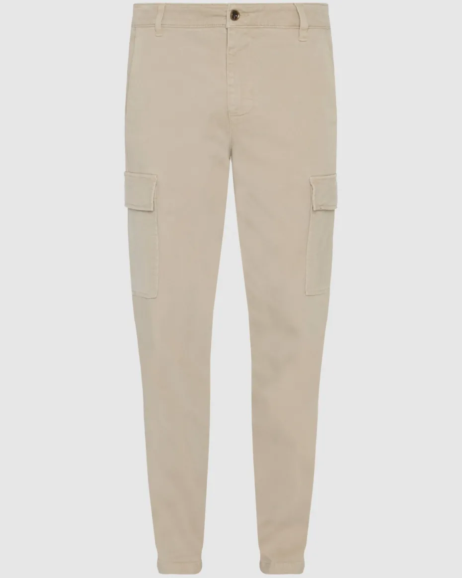 Warm Twill Cargo Jogger in Alabaster