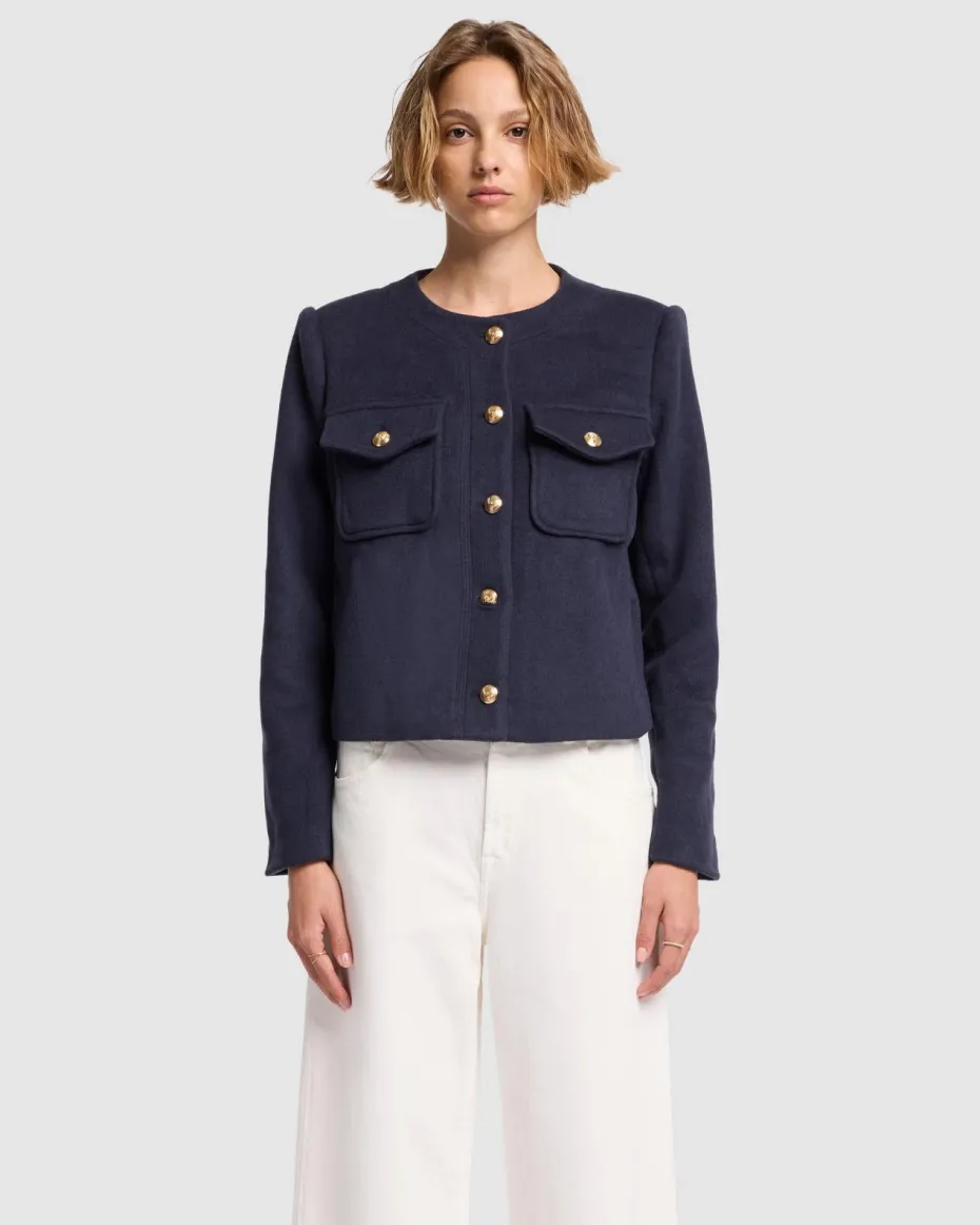 Wool Blend Jacket in Inkwell