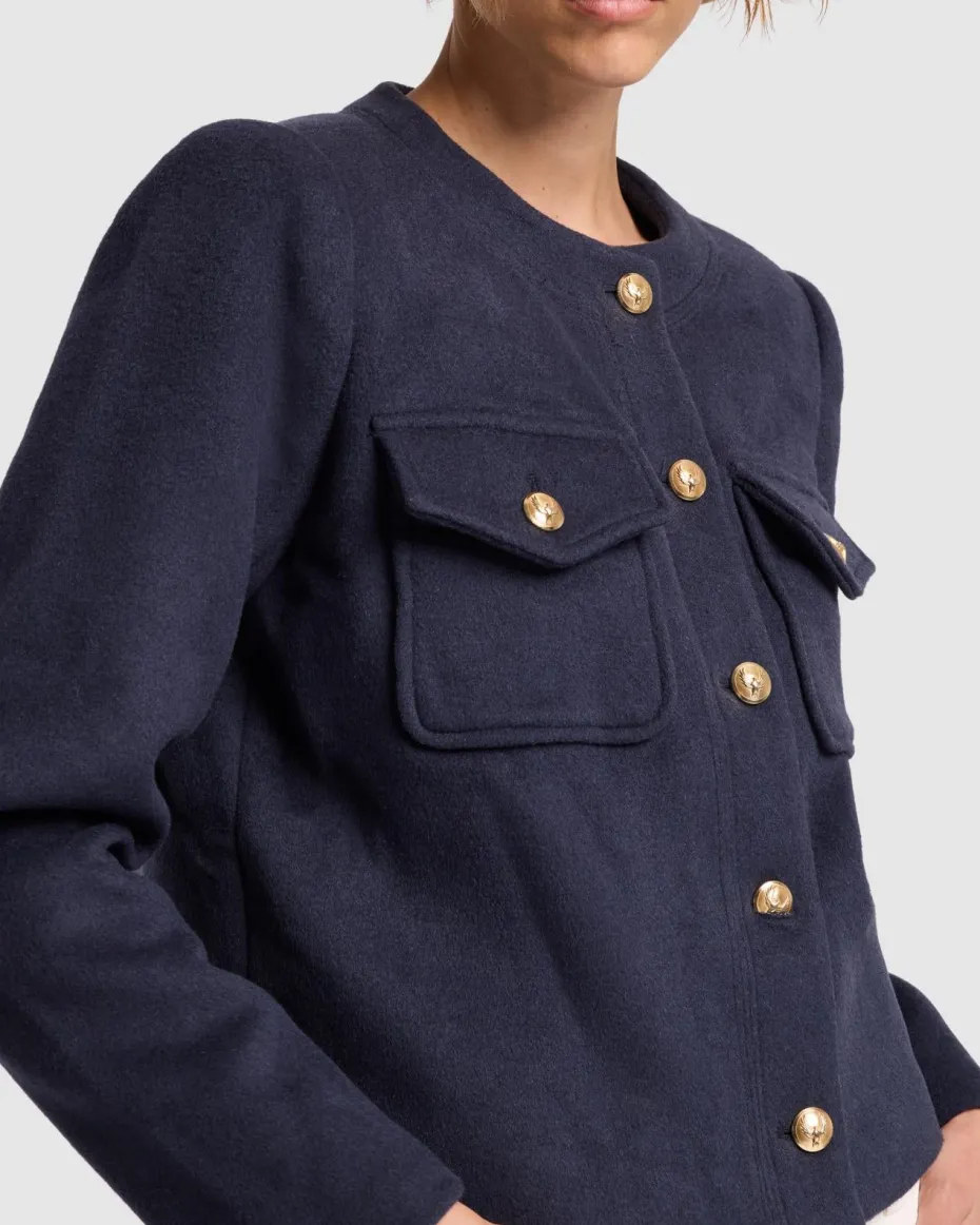 Wool Blend Jacket in Inkwell