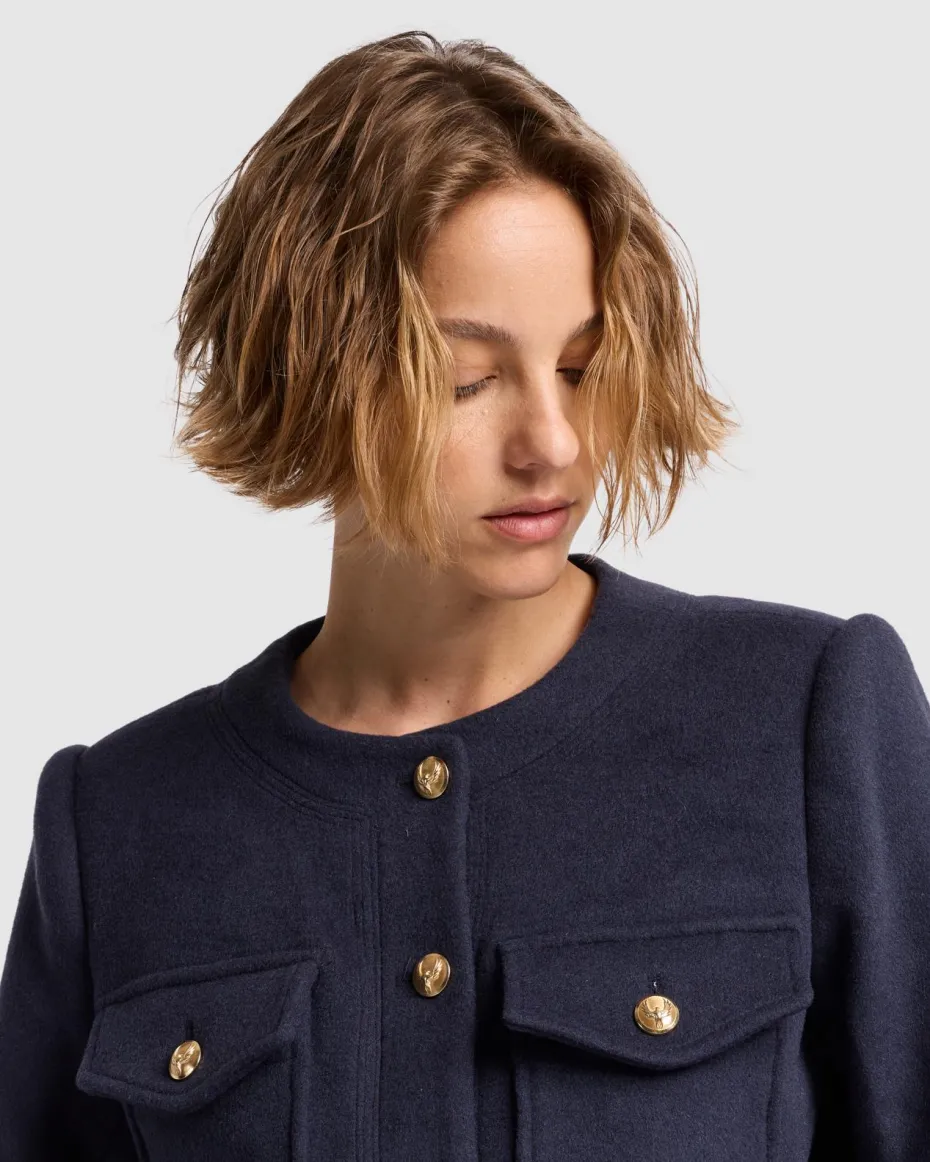 Wool Blend Jacket in Inkwell