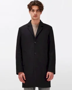 Wool Overcoat in Black