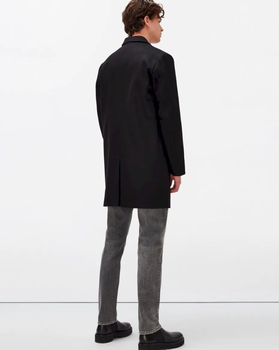 Wool Overcoat in Black