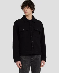 Wool Trucker in Black