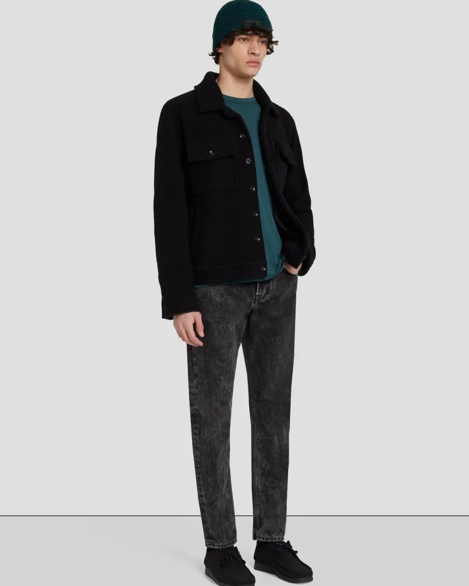 Wool Trucker in Black